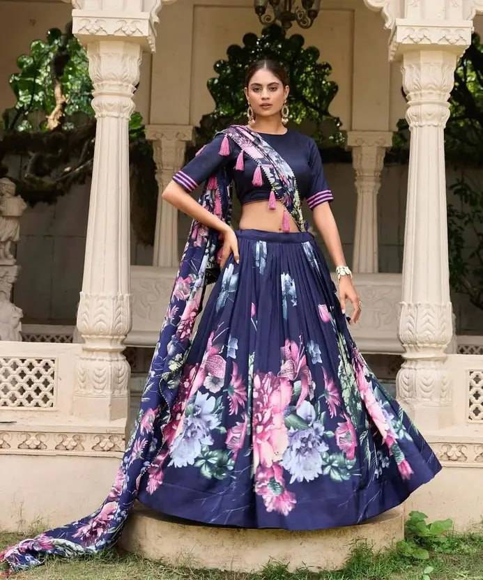 Artriddhs Dola silk vol 42 Blue Printed lehenga choli distributors